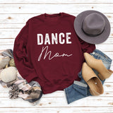 Dance Mom Letter Simple Casual Round Neck Sweater Long Sleeve Loose Large Fashion Bottomed Sweater Women's Wear