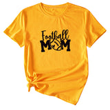 Football Mom Crew Neck Women's T-Shirt Loose Letter Short Sleeve