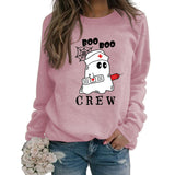 BOO BOO CREW Damen Pullover mit Buchstabenmuster, lockerer Herbst/Winter, langärmelig