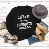 CHEER Is My FAVORITE Letters Large Size Loose Long-sleeved Round Neck Sweater Female