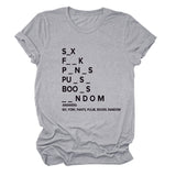 Fashion Round Neck Women's Short Sleeve Loose Letter T-Shirt