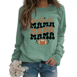 FOOTBALL MAMA Pullover mit Fußball-Buchstabendruck, modischer Druck, neuer Langarmpullover