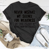 WOMEN'S CASUAL tOP NEVER MIStAKE MY SILENCE MONOGRAM SHORt-SLEEVED t-SHIRT-Shirt