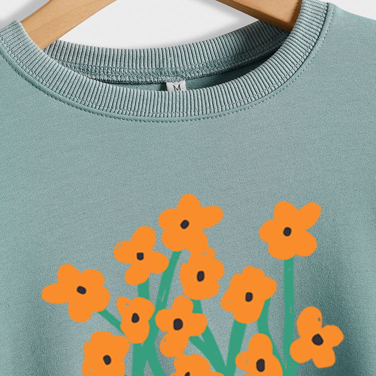 Pull imprimé à manches longues et ample pour femme, grande taille