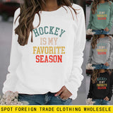 HOCKEY IS MY FAVORITE Brief Rundhals Plus Größe Langarm Pullover Mädchen