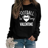 FOOTBALL IS MY VALENTINE Lettre Amour Baseball Pull à manches longues Fille