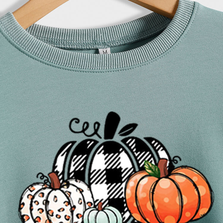 C'est l'automne Y'll citrouille Halloween col rond pull à manches longues femmes