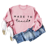 MADE TO Teach Letters Autumn and Winter Long Sleeve Large Women's Sweater