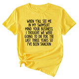 Women's Casual Top When Y'All See ME Letter-printed Short-sleeved Casual T-shirT-Shirt