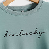 Kentucky Letter Loose Rundhals Mode Lässig Langarm Pullover für Damen in Übergröße