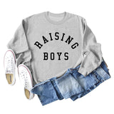 RAISING BOYS LETTRES Lâche FEMME BASE CHEMISE À MANCHES LONGUES SWEAT-SHIRT SURDIMENSIONNÉ