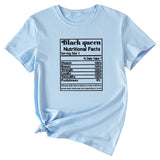 THE LETTERS BLACK QUEEN NUTRITIONAL FACTS SHORT-SLEEVED T Shirt