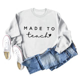 MADE TO Teach Letters Autumn and Winter Long Sleeve Large Women's Sweater