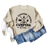 CAMP SUNSHINE FRIENDS COL ROND LETTRES LAMPE CAMPING SWEAT-SHIRT À MANCHES LONGUES