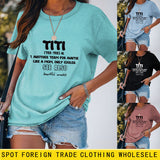 TItI TEE TEE Summer Letter, Crewneck, Loose Short Sleeve Women's T-Shirt