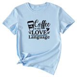 Letter Coffee Is My Love Casual Loose Short-sleeved T-shirt