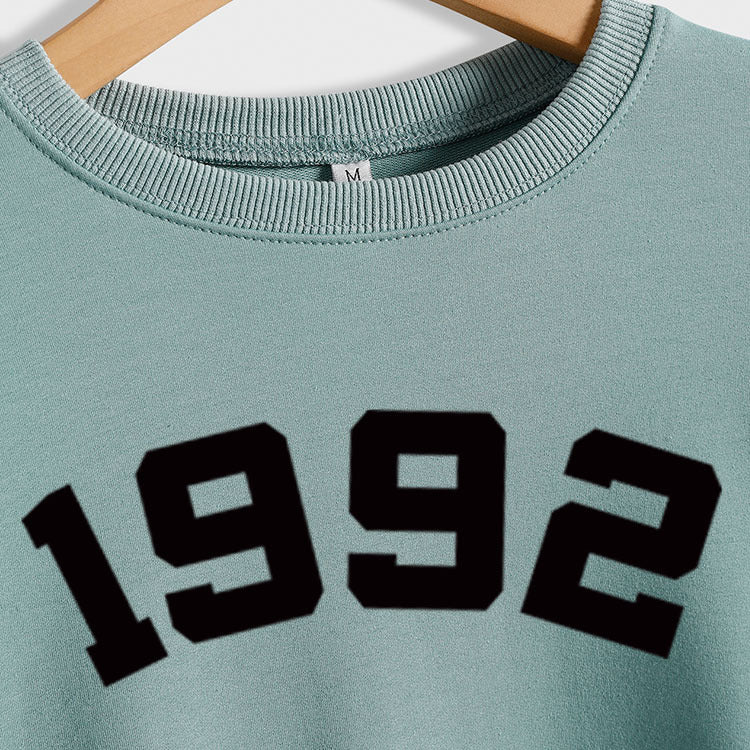 1992 mode automne hiver fond nouveau pull de loisirs col rond chemise à manches longues