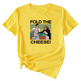 Fold The Cheese Fashion Womens Interesting Pattern Round Neck Short Sleeve T-shirt