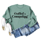 Coffee Counseling Fashion Letter Rundhals Herbst und Winter Langarm Pullover