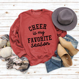 CHEER Is My FAVORITE Letters Large Size Loose Long-sleeved Round Neck Sweater Female