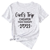 Girl's Trip Cheeper Round Neck Letter Women's T-shirt Fashion Short SleeveT-Shirt