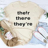 There They They're Letter-printed Fashionable Loose Short-sleeved T-shirT-Shirt