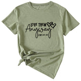 Love Them Letter-printed Women's Casual Round Neck Short-sleeved T-shirt