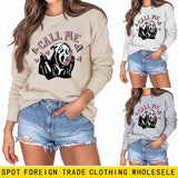 Grenzüberschreitende CALL ME Fashion Brief Liebe Druck Langarm lose Casual Pullover Mädchen