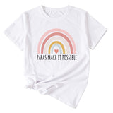 Paras Make It Popssible Summer Letter Fashion Short Sleeve Crewneck T-shirt