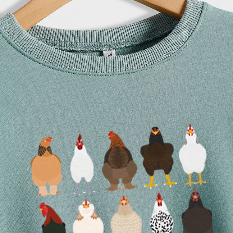 Chemise à manches longues imprimée poussin pour Thanksgiving, sweat-shirt de grande taille