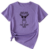 Sand Large Women's T-Shirt RELAX I'VE GOAT Short Sleeve