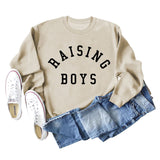 RAISING BOYS LETTRES Lâche FEMME BASE CHEMISE À MANCHES LONGUES SWEAT-SHIRT SURDIMENSIONNÉ