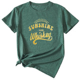 Women's Large Sunshine and Whishkey Round Neck Short Sleeve T-shirt