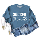 SOCCER MOM Fußball Brief Mode frauen Langarm Shirt Lose Pullover