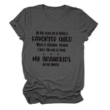 My Kids Accuse Me of Having Letters Round Neck Women's Short Sleeve Loose T-shirt