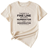 There Is A Fine Line Between Letters of Womens Wear Short Sleeve T-shirt