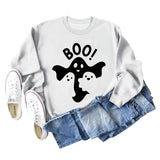 BOO Ghost Letter Printing Round Neck Autumn and Winter Bottoming Long Sleeve Plus Size Sweater