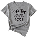 Girl's Trip Cheeper Round Neck Letter Women's T-shirt Fashion Short SleeveT-Shirt