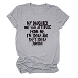 MY DAUGHTER GOT HER Crew Neck Women's T-Shirt Short Sleeve