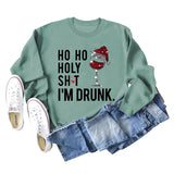 Ho Ho Holly Sht Rotwein Tasse Weihnachten Hut Brief Mode Herbst Winter Langarm Sweatshirt