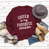 CHEER Is My FAVORITE Letters Large Size Loose Long-sleeved Round Neck Sweater Female