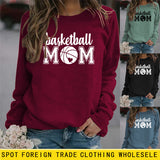 Basketball Mom Basketball Druck Persönlichkeit Mode Rundhals Pullover Bottoming Mantel Damenkleid