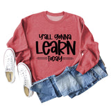 Grenzüberschreitendes Y'all Gonna Learn Today Fashion Letter Loose Sweater Langarmshirt