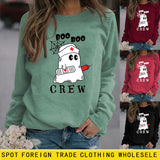 BOO BOO CREW Damen Pullover mit Buchstabenmuster, lockerer Herbst/Winter, langärmelig