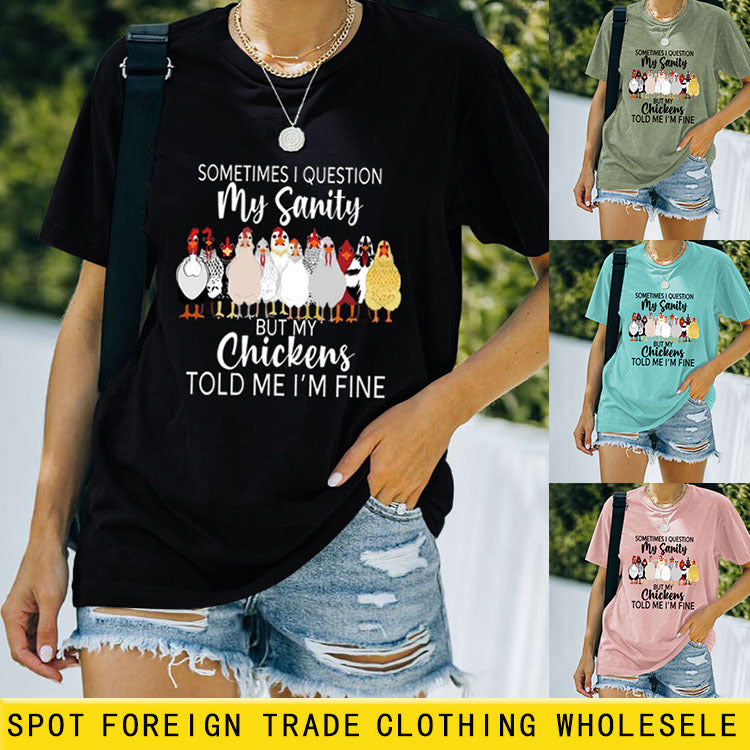 PARFOIS QUESTION MY Summer Letter T-shirt à manches courtes imprimé par col rond