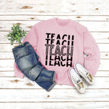 Round Neck Top T-shirtteach Print Loose Print Loose Sweatshirt