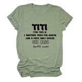 TItI TEE TEE Summer Letter, Crewneck, Loose Short Sleeve Women's T-Shirt