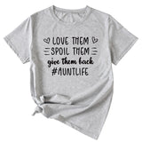 Love Them Spool Letter Print Casual Round Neck Short Sleeve T-shirt