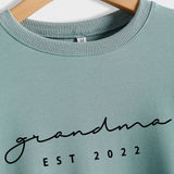 Grandma Est 2022 Letter Damen Lockerer Langarmpullover