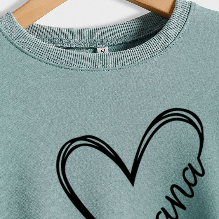 Pull ample à manches longues et col rond avec lettres Nana pour femme, automne et hiver